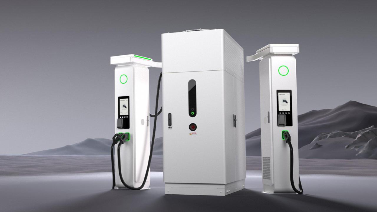 Vizualizace DC rychlonabíjecí stanice (kredit: huawei.com)