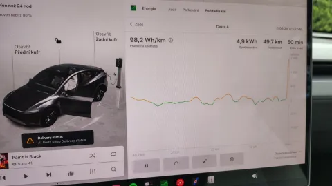 Spotřeba Tesla Model Y 7míst. | Čestlice - Neratovice