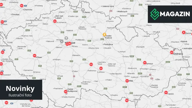 Mapa Superchargerů v Česku - zdroj: www.tesla.com