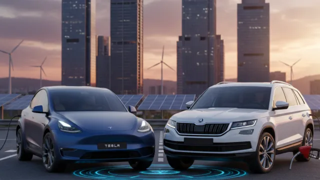 Škoda & Tesla - ilustrační foto