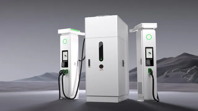 Vizualizace DC rychlonabíjecí stanice (kredit: huawei.com)